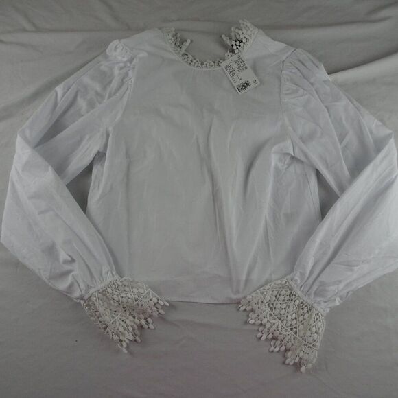 H&M DIVIDED Women White Long Sleeves Top Size S - Picture 5 of 11